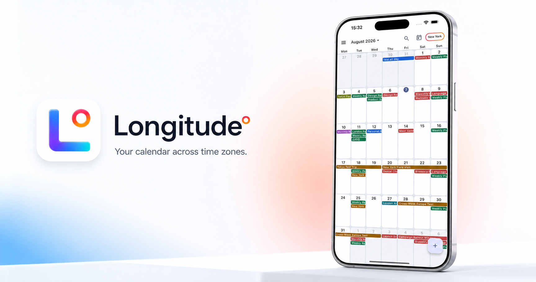Longitude calendar across time zones